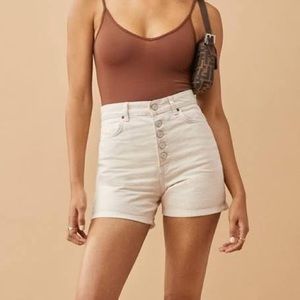Reformation high rise jean short